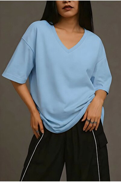 BENROMA Τυπωμένο μπλουζάκι με λαιμόκοψη V, oversized, unisex 1VQ2