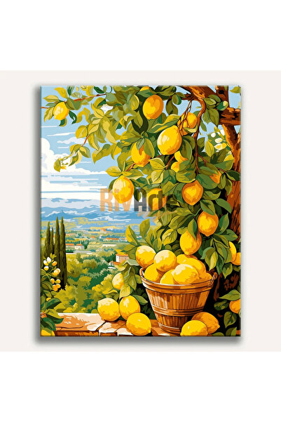 RivArte Sayılarla Boyama Seti Limon Bahçesi 40x50cm Bahar Koleksiyonu