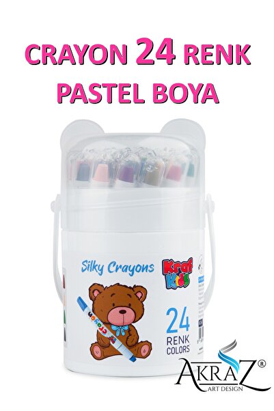 Akraz Art Design Kraf Kids Pastel Boya Silky Crayon 24 renk