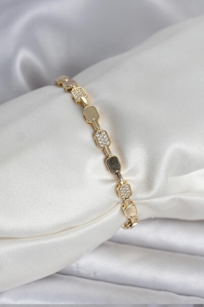 Lisinya Brass Zircon Stone Gold Color Women's Bracelet -
