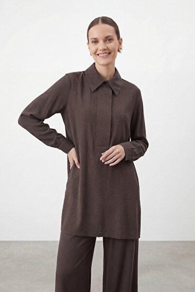 Puane Costum de damă cu guler detaliat și pantaloni largi 14480