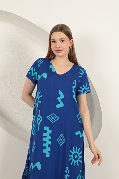 MAYOPORT Comfortable Cut V-Neck Cotton Summer Dress