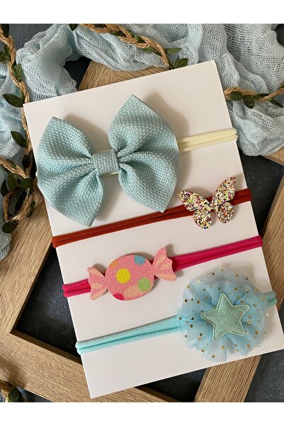 Miniko Butik Newborn Compatible Hair Band Set of 4