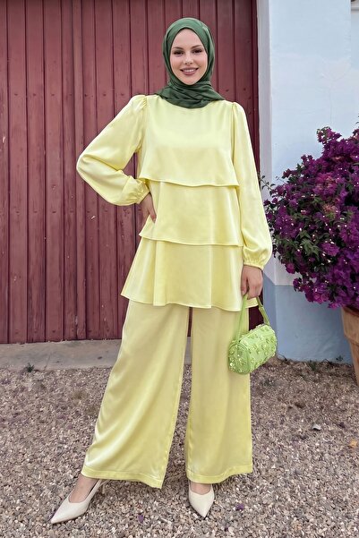 InStyle Σετ από σατέν κίτρινο κρεπ