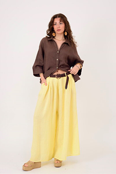 Park Moda 30522 ΠΑΝΤΕΛΟΝΙ ΛΙΝΟ ΠΑΛΑΖΖΟ ΦΑΡΚΙ ΜΕ ΛΕΠΤΟΜΕΡΗ ΖΩΝΗ