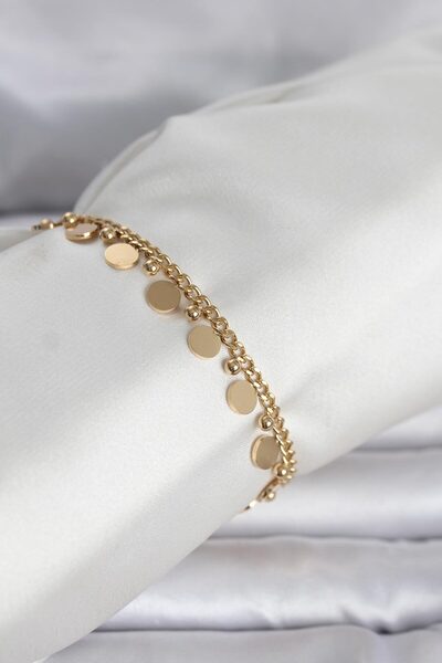 Lisinya 316L Steel Gold Color Sequin Model Women's Bracelet -