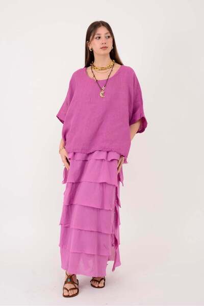 Park Moda E20831 ΠΟΛΥΣΤΡΩΜΑΤΟ ΛΙΝΟ ΦΟΡΕΜΑ