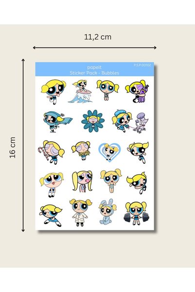 Papeit Powerpuff Girls Themed Set of 4 Adhesive Sticker Sheets