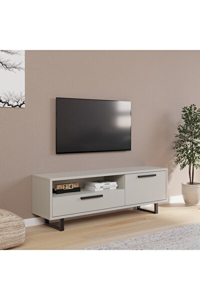 Nilah GUPSE 120 cm Modern TV Sehpası Kum Taşı