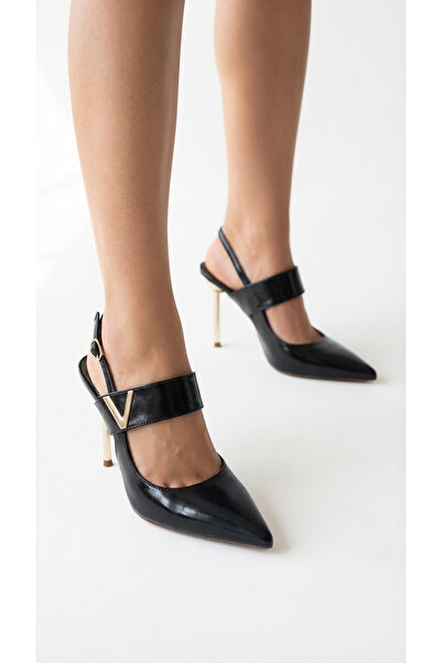 Limeo Premium Series V Buckle Thin High Gold Heels Γυναικεία βραδινά παπούτσι...