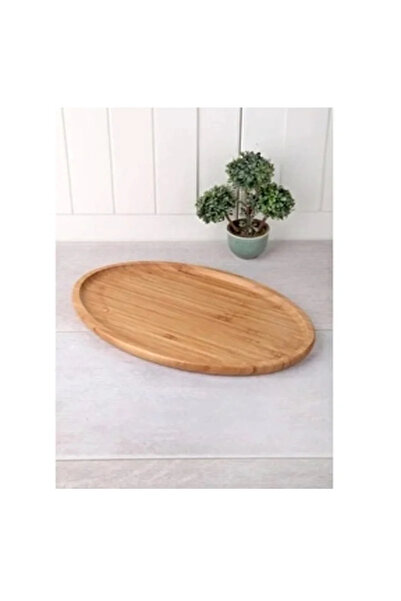 Generic Brand طبق تقديم من الخيزران 28x18 سم Bs-2818