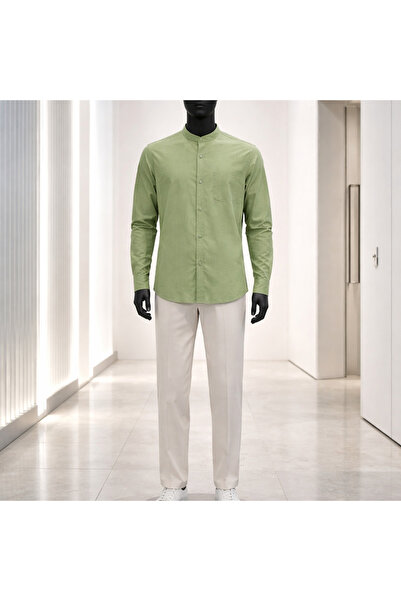 YŞRLİNE COLLECTİON YŞR Πουκάμισο με ψηλό γιακά και μακριά μανίκια – Ανδρικό μ...