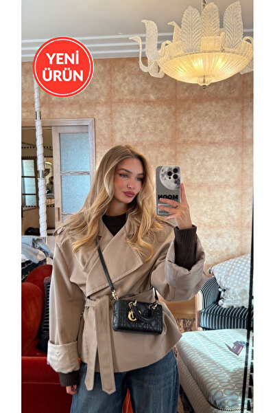 Perryes Υπερμεγέθης καμπαρντίνα με λεπτομέρεια ζώνης