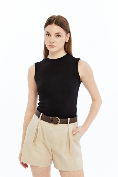 VERANOYA Sleeveless Bicycle Collar Body Black