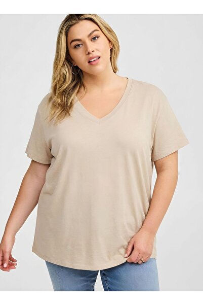 BENROMA V-Neck Plus Size Oversized T-Shirt 3Cz2