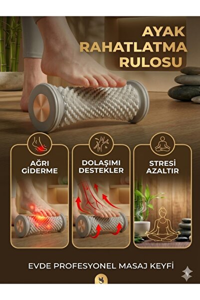TeknoEser Ayak Masaj Rulosu - Dikenli Rahatlatıcı Terapi Silindiri Kan Dolaşı...