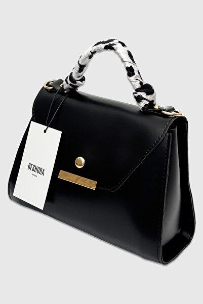 Beshora Lotus Black Matte Mini Size Faux Leather Covered Shoulder & Hand Bag ...