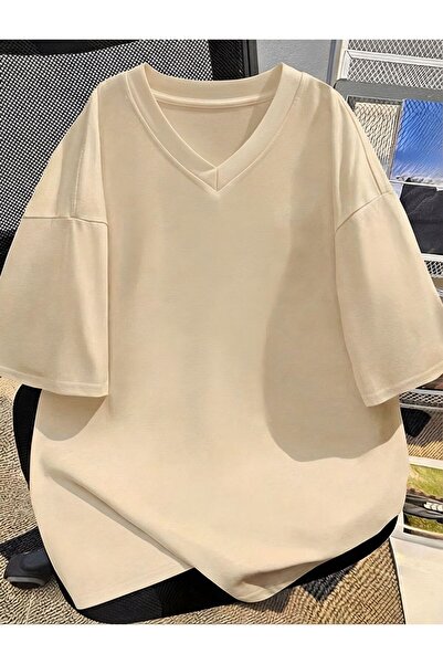 DM DOLCE MORE Μπλουζάκι με λαιμόκοψη V σε μεγάλο μέγεθος 2VQ5