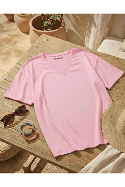 DM DOLCE MORE Μπλουζάκι με λαιμόκοψη V σε μεγάλο μέγεθος 3VQ3