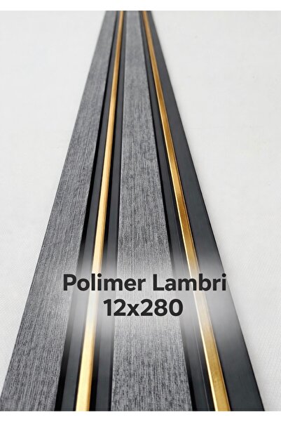 polimer LAMBİRİ ANTRASİT GOLD ŞERİTLİ 12x280 EV OFİS DUVAR DEKORLARI
