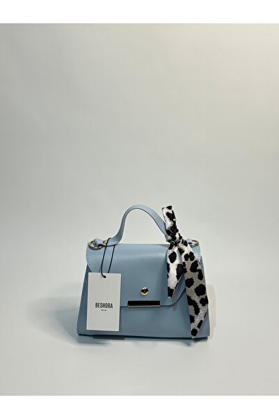 Beshora Lotus Baby Blue Matte Mini Size Faux Leather Covered Shoulder & Hand ...