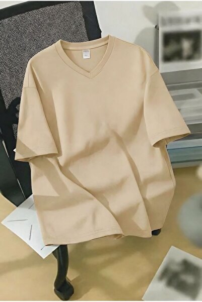 E-ROMA V-Neck Oversized T-Shirt 3Vq6
