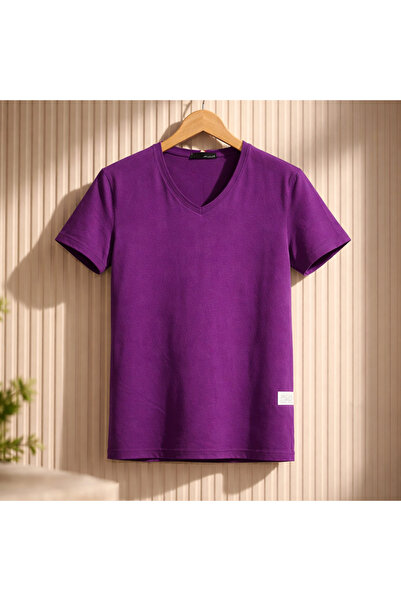 YŞRLİNE COLLECTİON YŞR Μονόχρωμο T-Shirt με Κολάρο – Ανδρικό Βαμβακερό T-Shir...