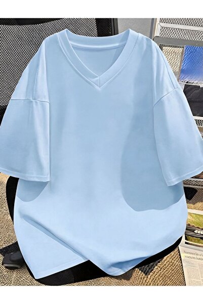 E-ROMA Μπλουζάκι με λαιμόκοψη V σε μεγάλο μέγεθος 2VQ5