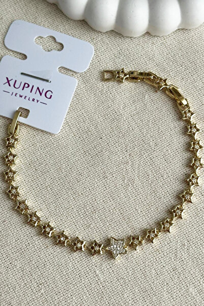 Modacaprea Xuping 14K Yıldız Taşlı Kadın Bileklik – 17+2 cm | Kararmaz Kadın ...
