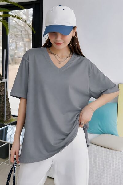 DM DOLCE MORE V-Neck Oversized T-Shirt 2Vq2
