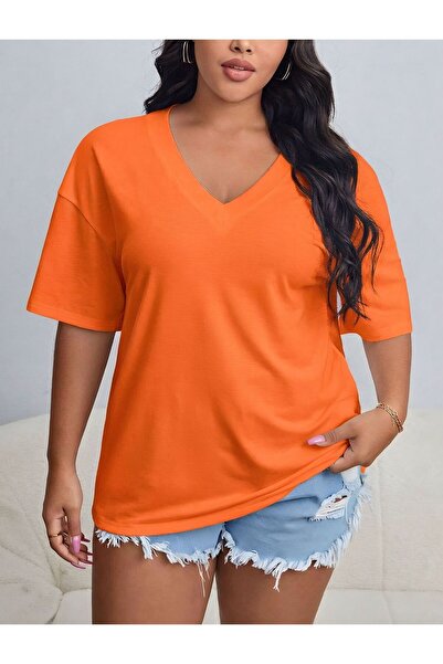 DM DOLCE MORE V-Neck Oversized T-Shirt 4Vq1