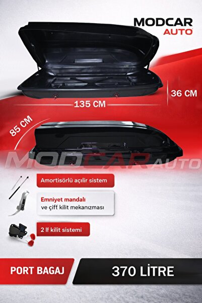MODxAUTO 370 LİTRE PORT BAGAJ SİYAH RENK
