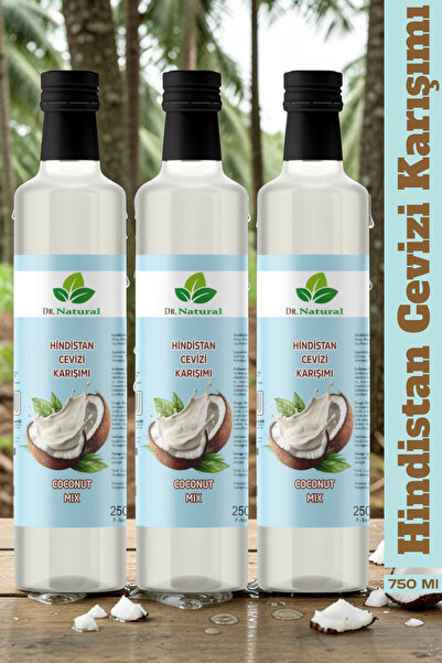 DRNATURAL 3 Adet Hindistan Cevizi Karışımı 250 Ml Şurup (Coconut Mix)