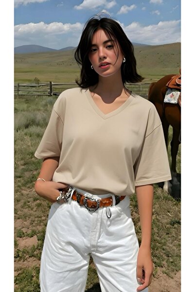 BENROMA Μπλουζάκι με λαιμόκοψη V σε μεγάλο μέγεθος 2VQ1