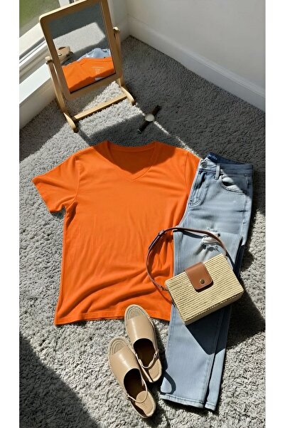 DM DOLCE MORE V-Neck Oversized T-Shirt 3Vq5