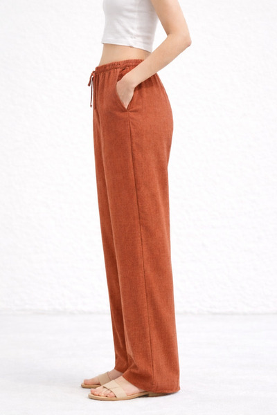 The Cotton Women's Tile 100% Cotton Muslin Woven Relaxed Straight Trousers