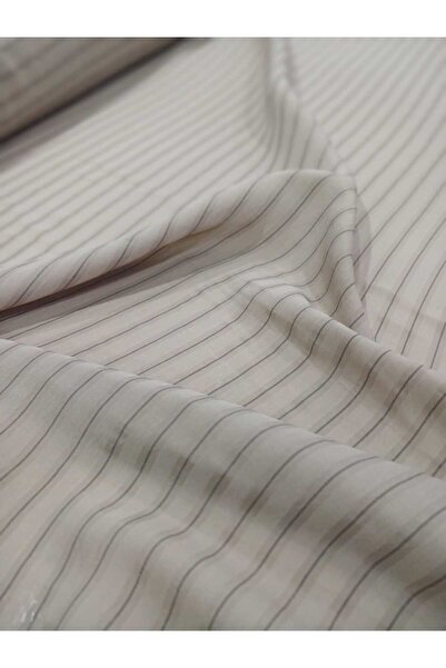 GrandTekstil Sütlü Kahve Çizgili Kumaş %47 Viskon Eco %30 CV –Yazlık Gömlek &...