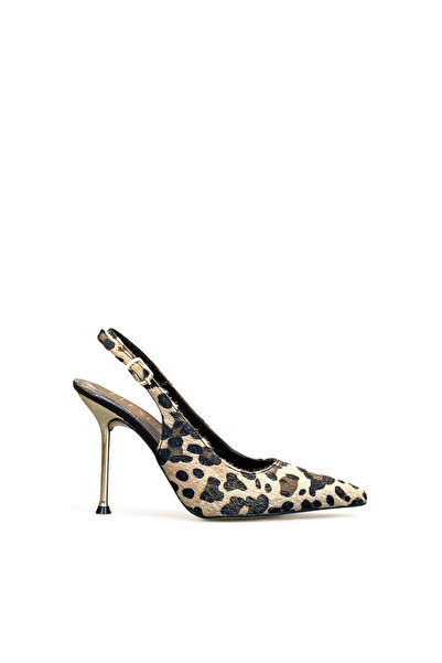 Elexus Γυναικεία παπούτσια με τακούνι, με μοτίβο λεοπάρ, με μυτερή μύτη και α...