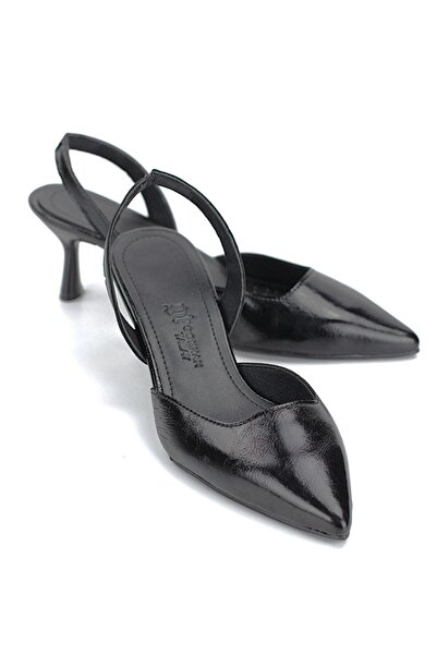 Gökhan Talay Jolie Flexible Non-Slip Sole Black Patent Leather Medium Heel (4...