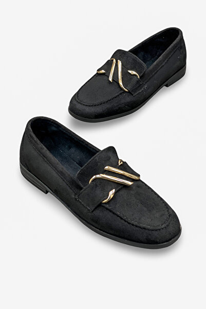 Elexus Γυναικεία Ορθοπεδική Σόλα Μαύρη Suede Loafer