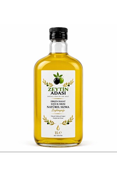 Zeytin Adası 1 L Naturel Sızma Zeytinyağı Soğuk Sıkım Yeni Sezon Gurme Seri