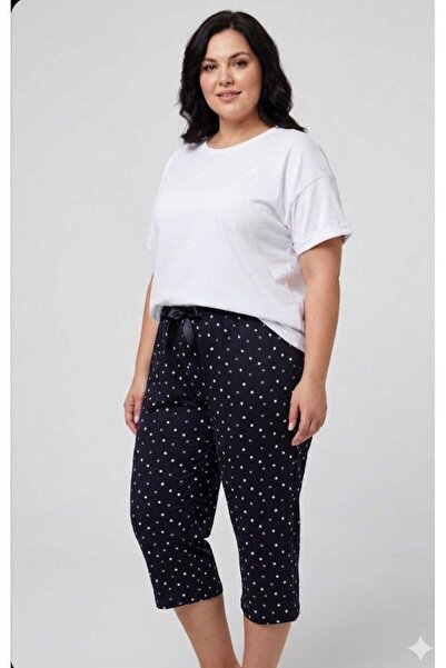 Lady Queen Παντελόνι πιτζάμας από λύκρα και βισκόζη σε μεγάλο μέγεθος 6021