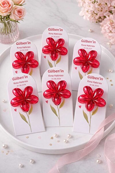 DEHAPARTY Lotus Toka Kına Nişan Düğün Hediyelik 10 Adet Kişiye Özel