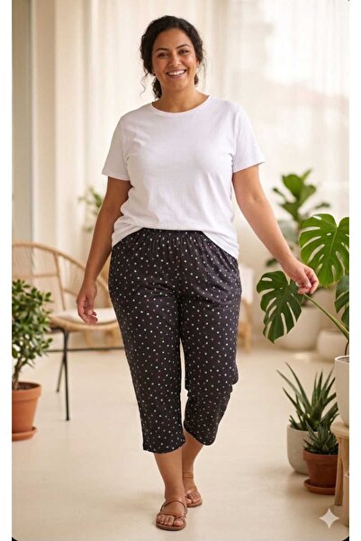 Lady Queen Παντελόνι πιτζάμας από λύκρα και βισκόζη σε μεγάλο μέγεθος 6021