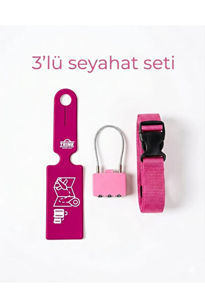 Trink Çanta Σετ ταξιδιού 3 τεμαχίων (Ετικέτα βαλίτσας + Κλειδαριά βαλίτσας + ...