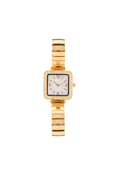 meli melo Elegant gold watch with square dial and elastic bracelet