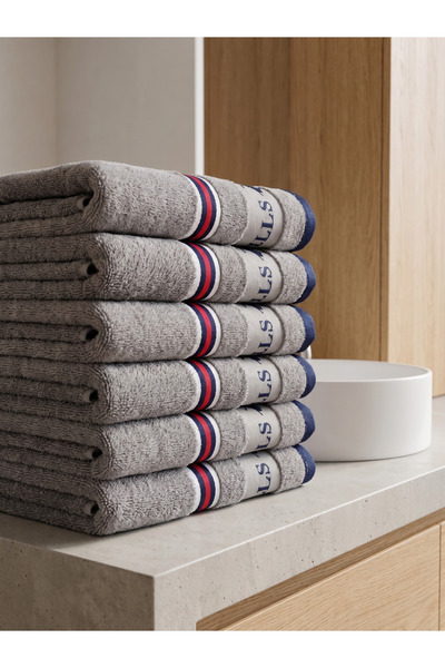 VİENNA 6-Piece Hand and Face Towel Set 50X90 cm 100% Cotton Sports Towel Soft...