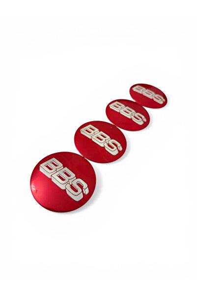 İKTUNING BBS LOGOLU 56 MM ALÜMİNYUM KIRMIZI 4 ADET JANT GÖBEK STICKER