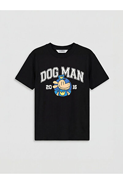 LC Waikiki RMZ GİYİM FARKIŞİLLİGİLE Zero Roba Yaka Dog Man Tricou cu imprimeu...