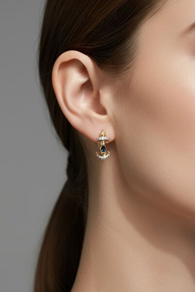 BHR AKSESUAR Zircon Stone Mini Hoop Earrings (1.5 cm)